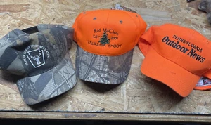 2 Vintage Camo Snapback Trucker Hat Cap Hunting Pa And 1 Adjustable Orange - Picture 1 of 4
