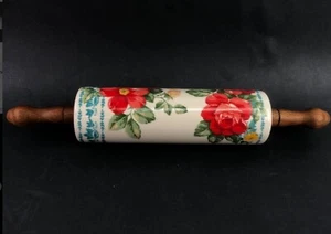 RETIRED PIONEER WOMAN FLORAL CERAMIC ROLLING PIN 2012DMT (No Stand) - Picture 1 of 7