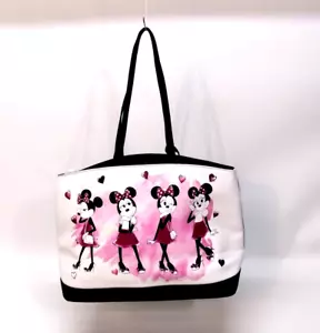 Disney Parks Modern Minnie Mouse Pink Heart Satchel Purse Tote - Picture 1 of 18
