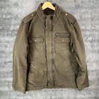 Levi's Canvas Field Jacket Olive Army Green Qulted Lined Full Zip Men's Large