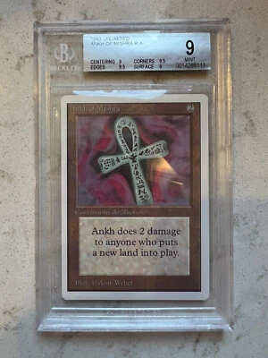 Unlimited Ankh Of Mishra BGS 9 Graded Mint NM Unplayed 9.0 Not PSA MTG - Image 1 of 2