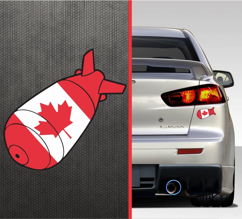 Canadian Flag F Bomb Bumper Sticker Vinyl Window Decal Canada Maple Leaf Sticker - Image 1 of 2