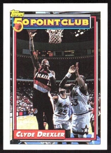 CLYDE DREXLER 1992-93 50 POINT CLUB #212 PORTLAND TRAIL BLAZERS - Picture 1 of 2