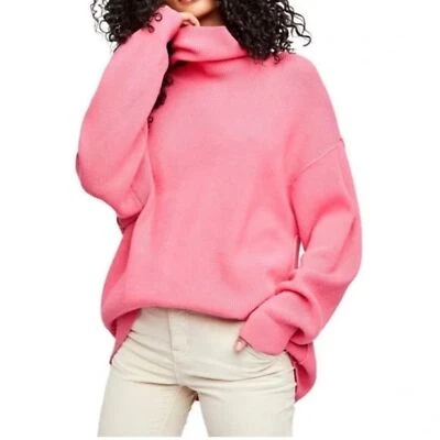 SUÉTER CUELLO ALTO TEJIDO FREE PEOPLE ROSA PEQUEÑO Foto 1 de 4