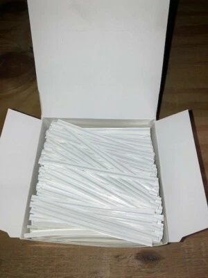 2000 Twist Ties 4" Length White Paper Coated Plastic No Rip  General Use - Image 1 of 3
