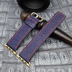 Cinturino orologio in pelle di struzzo per Apple Watch misura 42/44/45 mm pelle esotica - Foto 1 di 12