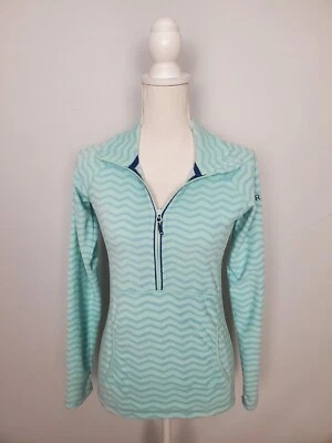 Roxy Dry Flight Blue Chevron Print Quarter Zip Lightweight Fleece Women's XS. - Image 1 of 4