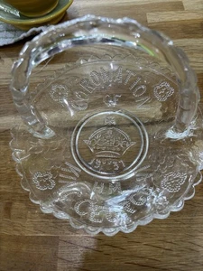 Coronation Of HM King George VI 1937 Glass Dish Basket Hand Made Bon Bon Dish - Picture 1 of 1