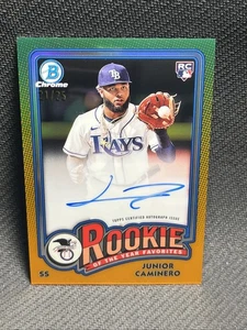 2024 Bowman Chrome Junior Caminero RC Of The Year Favorites Auto ORANGE 21/25 - Foto 1 di 4