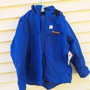 Menards Employee 3M Insulated Winter Coat Chore Jacket Mens XXL Blue Water Resis - Picture 1 of 12