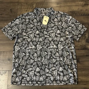 Camisa Polo Tommy Bahama Palm Fronds Tread Gris Para Hombre XL NUEVA CON ETIQUETAS $110 - Imagen 1 de 4