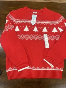 Boys Cat & Jack Red Christmas Sweater Large 10/12 NWT - Picture 1 of 1