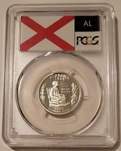2003 S Silver Alabama State Quarter Proof PR69 DCAM PCGS Flag Label - Picture 1 of 2