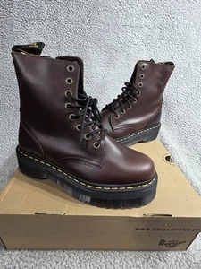 Dr. Martens JADON PLATFORM Boots in DARK BROWN LEATHER Men Sz 9 Women Sz 10 - Picture 1 of 16