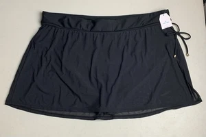 Time And Tru Womens Plus Mesh Overlay Swim Skirt Size 1X (16-18) Black New - Picture 1 of 9