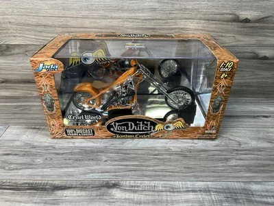 Jada Toys Von Dutch Kustom Cycles CRUEL WORLD 100% DIE-CAST ORANGE 1/10 Scale - Image 1 of 4