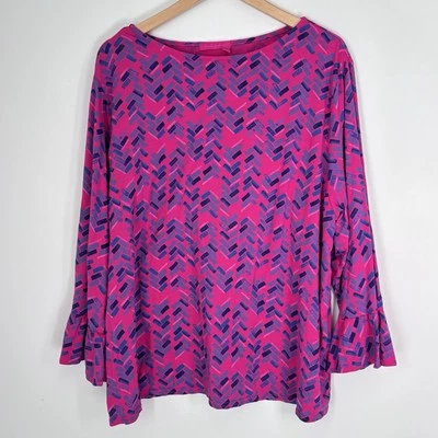 Fresh Produce Geometric Cotton Modal Top 3X Colorful Casual L54 — 第 1/4 张图片