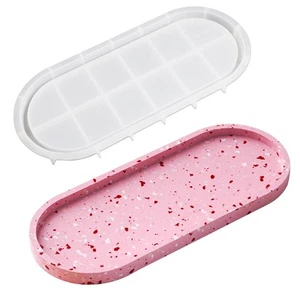 Japleed Tray Silicone Mold Large Oval Tray Resin Concrete Mold 13in Big Silic... - Picture 1 of 7