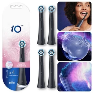 4 Pack Black-White - Oral-B iO Ultimate Clean Replacement Brush Heads-AU - Picture 1 of 10