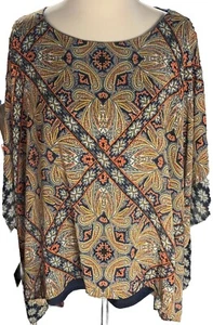 VALERIE STEVENS 2X Plus Size Poncho Oberteil fließend, weiches Tragegefühl - Bild 1 von 9