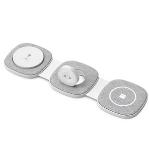 Almohadilla de carga inalámbrica plegable láser 3 en 1 para dispositivos Apple y Android - Imagen 1 de 12