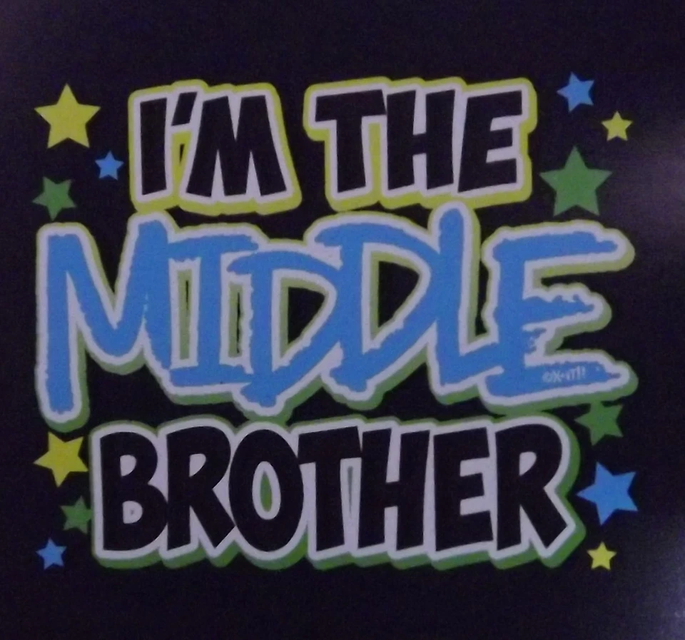 Camiseta I'M EL HERMANO MEDIO CON AZUL REAL Muchos Colores Talla 6 Meses A 14-16 Foto 1 de 1