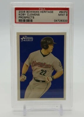 2009 Bowman Heritage KOBY CLEMENS Prospects Card PSA 9 Mint #BHP2 Houston Astros - Image 1 of 4