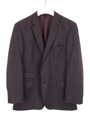 Hugo Boss Blazer Hombre Grande Melange Burdeos Formal Forrado Doble Ventilado - Imagen 1 de 4