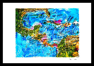 Mario Schifano-  Serigrafia   Cm 70 X 100 Carta Geografica • 18.50€