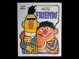 VINTAGE 1976 Playskool Bert and Ernie Wooden Puzzle We're Friends Sesame Street - Picture 1 of 9