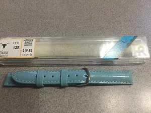 Hadley Roma LS710 Ladies Patent Leather Blue 14mm Watchband - Picture 1 of 2