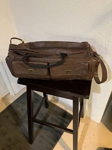 Outbrook Nylon Shoulder Bag Duffle Day Weekend Carry On Travel Bag Brown - Picture 1 of 7