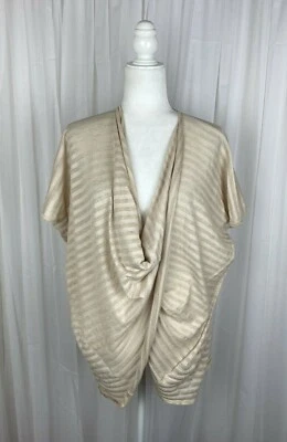 All Saints Size XS/S Ivory Striped Oversize Relaxed Fit Twist Front Top New $135 - Image 1 of 4