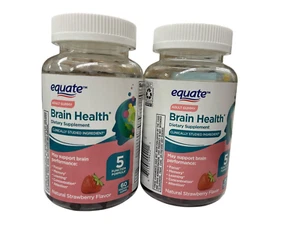 2 Pack (60 in ea) Equate Brain Health Adult Gummies 5 Function Formula EXP 8/25 - Picture 1 of 2