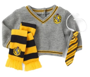 NIB American Girl Harry Potter Hufflepuff Sweater Set with Scarf, Tie NEW! - Picture 1 of 10