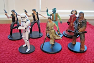 STAR WARS Cake Topper Figures ( 7) Rey Padme Amidala Greedo Chewbacca Han Solo+ - Picture 1 of 9
