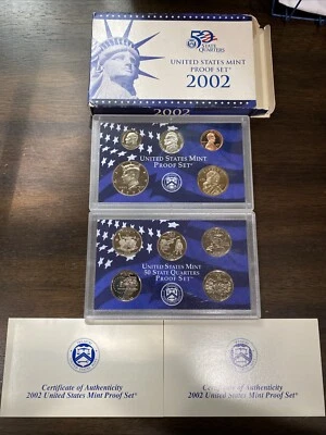 2002 S United States Mint 10 Coin Proof Set Original Box and COA - Image 1 of 4