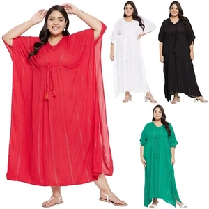 Para mujeres Informal Maxi Vestido con Encaje Caftán Cordón Fiesta Vestidos Largos Lurex - Imagen 1 de 50