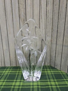 Mats Jonasson Paperweight Scandinavian Art Glass Signed 8685 Crystal Flowers - Picture 1 of 4