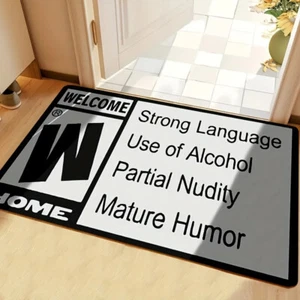 Interesting Phrase Door Mat, Non-Slip Machine Washable, Funny Custom Rug/Carpet - Picture 1 of 5