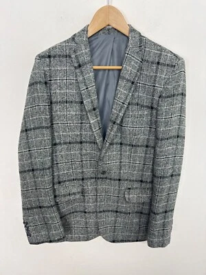 HACKETT MAYFAIR Gray Wool Blazer 36 Men EU 44 One Button Jacket British Tailored - Image 1 of 4