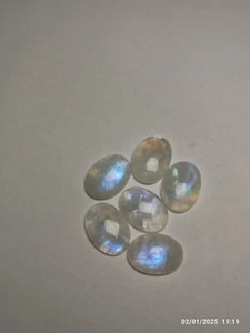 Regenbogen Mondstein oval Edelstein 18x13,5x5-6 mm - Premium Cabochons (6 Stück Lot) - Bild 1 von 13