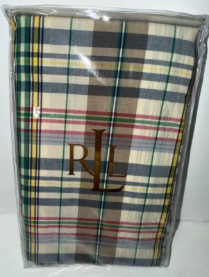 Ralph Lauren European Size Pillow Sham BOATHOUSE Madras Plaid NIP Euro ~ 3 AVAIL - Image 1 of 4