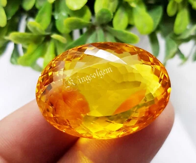 Orange Yellow Golden Citrine 67 Ct Oval Cut Loose Gemstone From Brazil - Image 1 of 4