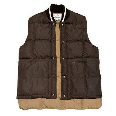 Chaleco acolchado marrón vintage años 70/80 Oregon Expressions grande para hombre Foto 1 de 3