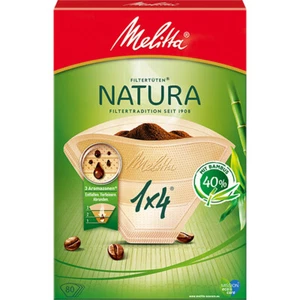 Melitta Natura Coffee Filter Bags 1x4 Natural Brown 80 Piece - Picture 1 of 1