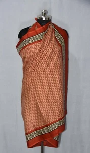 Cotton Large Size Hand Block Sarong Beach Pareo Dress Wrap Swimming Wear Scarf - Picture 1 of 4