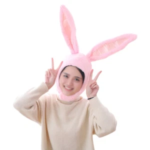 Plush Bunny Ears Cap Adult Silly Hat Costume Rabbit Hat Headwear for Women Girls - Picture 1 of 9