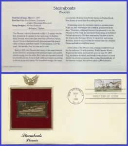 USA2 #2406 U/A GOLDEN REPLICA FDC Steamboat Phoenix 1809 - Picture 1 of 1