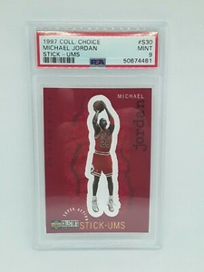 *PSA 9* Michael Jordan 1997-98 Collector's Choice - Stick-Ums #9 - Chicago Bulls